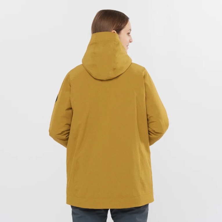 Yellow Salomon Stance Cargo Insulated Hooded Women's Ski Jackets | PH 47863S